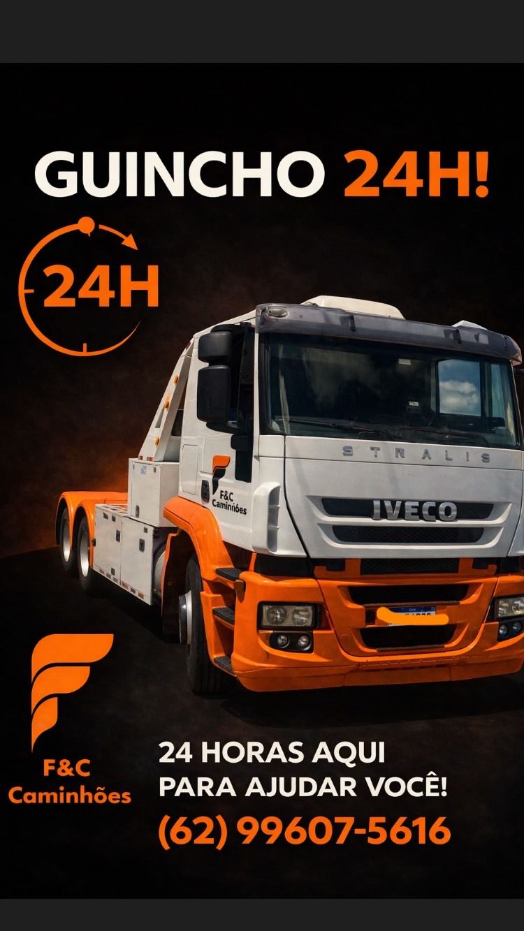 Guincho pesado F&C resgatando caminhão Iveco Stralis em Goiânia